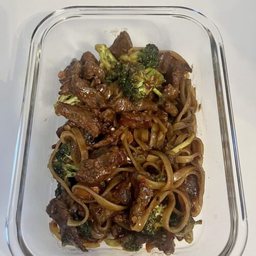 kung pao beef with noodles