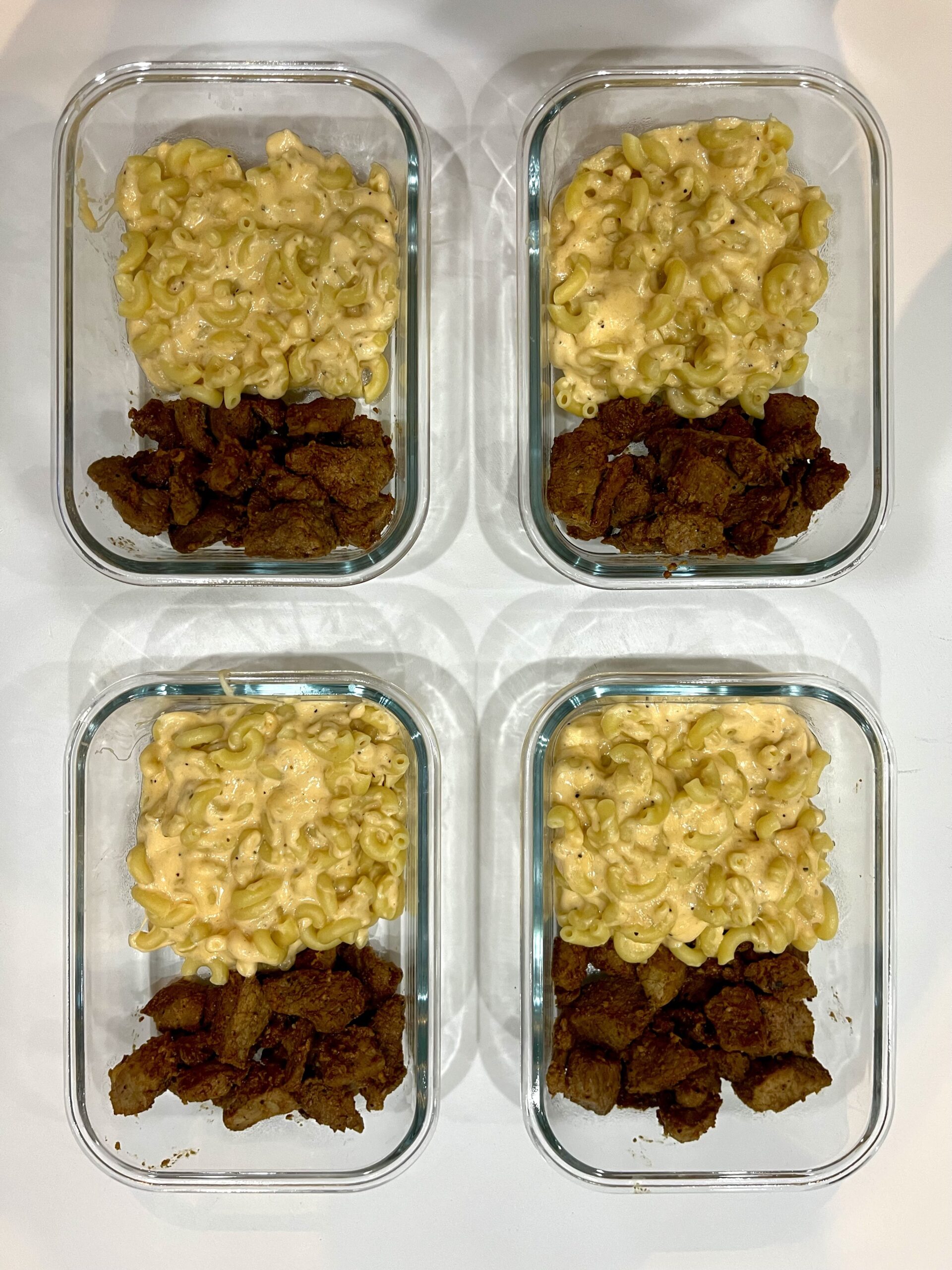 Low-Cal Garlic Steak with Mac & Cheese Pinterest image